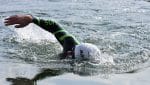 Swimmer in open water